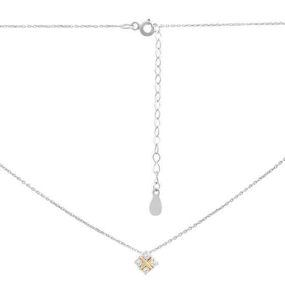 Silver necklace with cubic zirconia