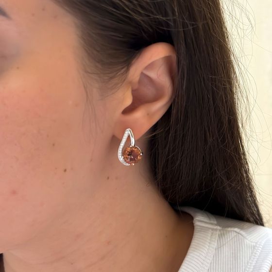 Серебряные серьги с султанитом 7.51ct