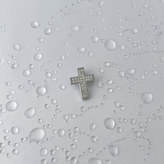 Срібний хрестик з фіанітами