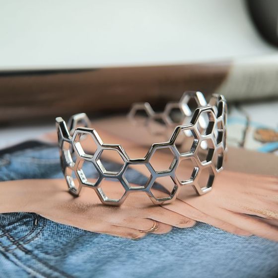 Silver bracelet without stones