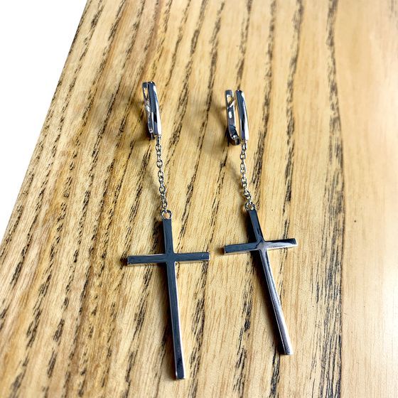 Silver earrings without stones