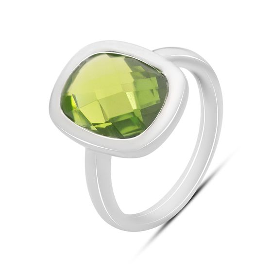 Срібна каблучка з хризолітом 6.933ct