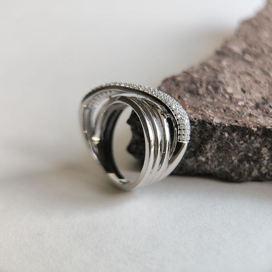 Silver Ring with Fianites