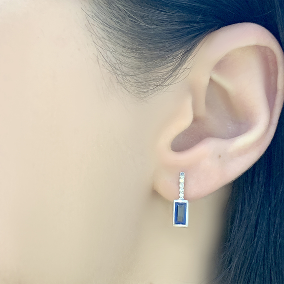 Срібні сережки з сапфіром nano 0,711 карата