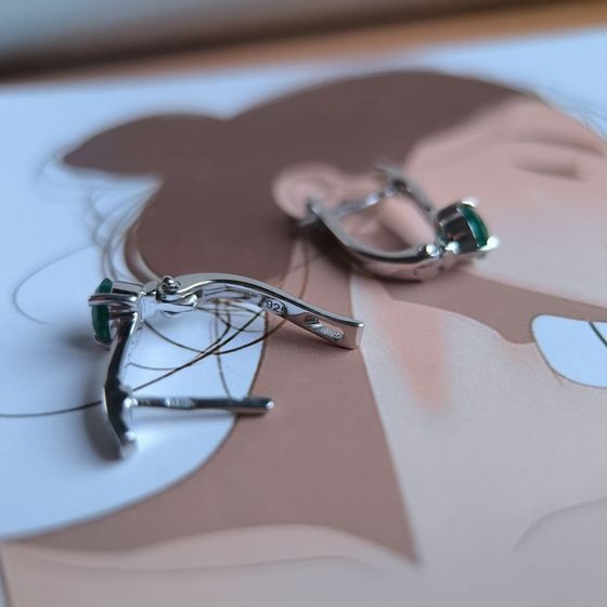 Срібні сережки з агатом 1.069ct