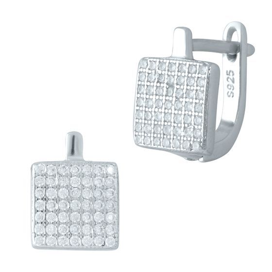 Срібні сережки з фіанітами