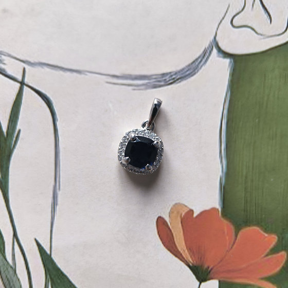 Срібна підвіска з сапфіром nano 1.099ct