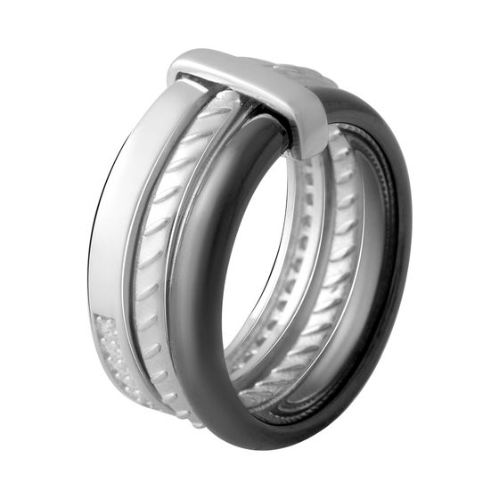 Silver ring with ceramics