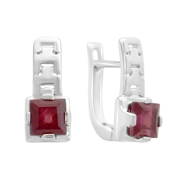 Silver earrings with ruby 1.76ct