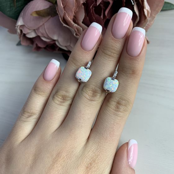 Срібні сережки з опалом 2,745 карата