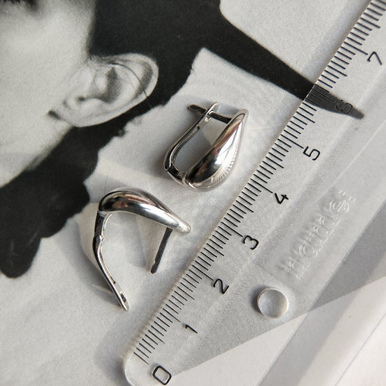 Silver earrings without stones