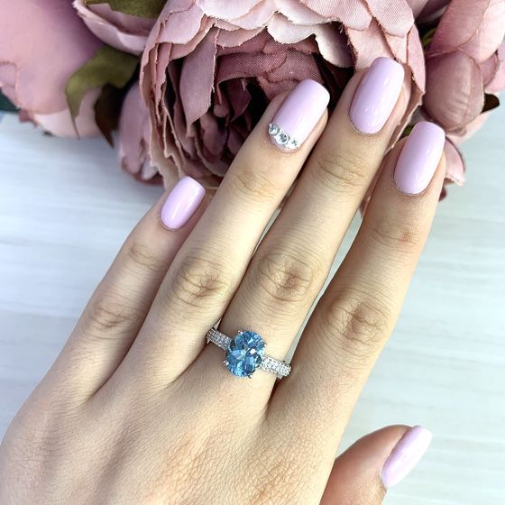 Срібна каблучка з топазом 3,237 карата