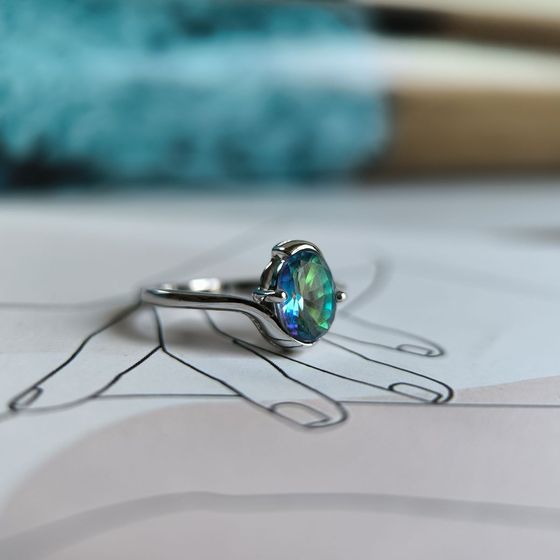 Срібна каблучка з містик топазом 0.925ct