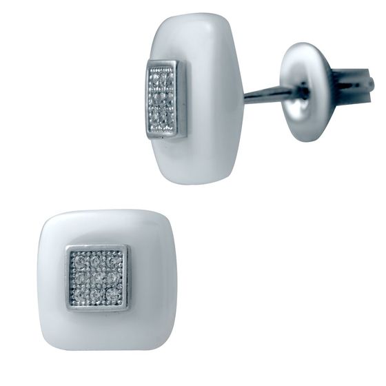 Срібні сережки з керамікою