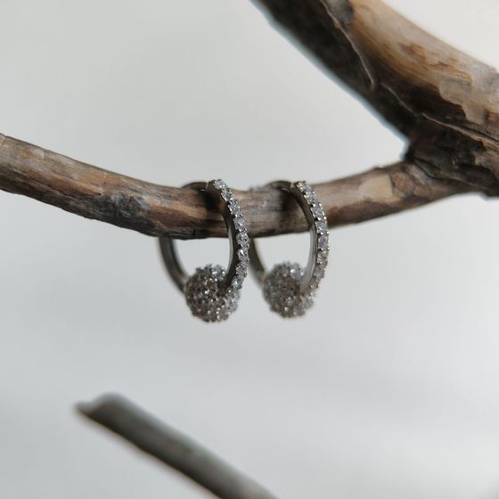 Silver Earrings with Fianites