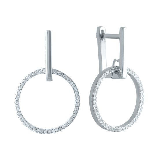 Срібні сережки з фіанітами