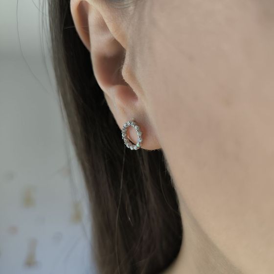 Срібні сережки з фіанітами