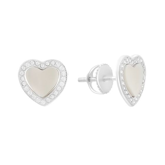 Срібні сережки з перламутром