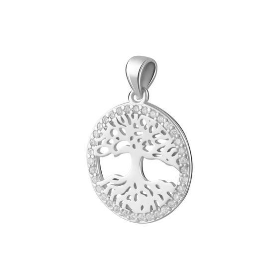 Silver pendant with phianites