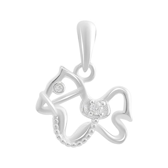 Silver pendant with cubic zirconia
