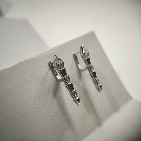Silver Earrings with Fianites