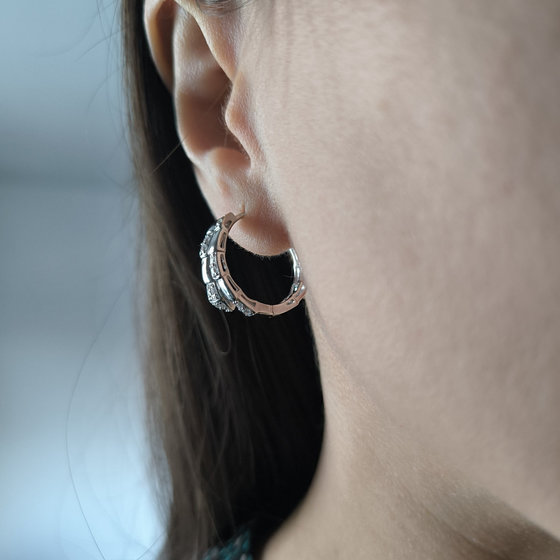Silver earrings with cubic zirconia