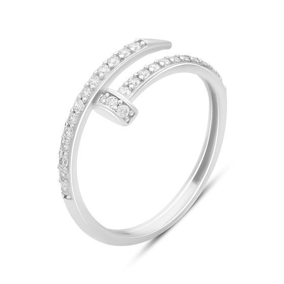 Silver ring with cubic zirconia