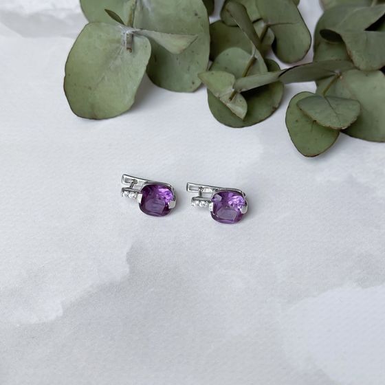 Silver earrings with alexandrite, 7.563 ct