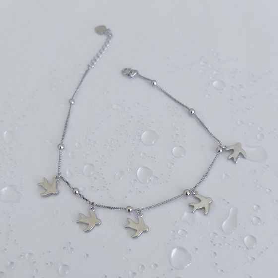 Срібний браслет на ногу без каменів