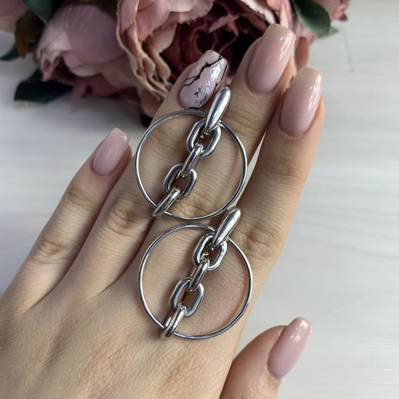 Silver earrings without stones