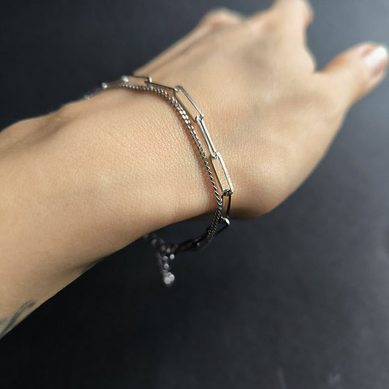 Silver bracelet without stones