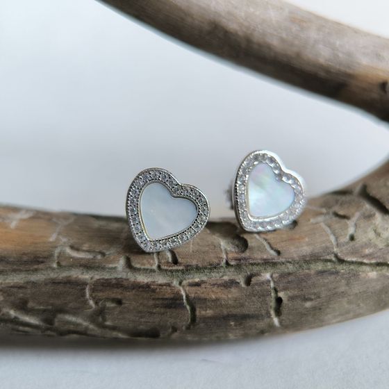 Срібні сережки з перламутром