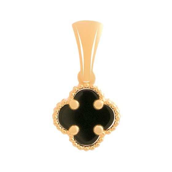 Gold pendant with onyx