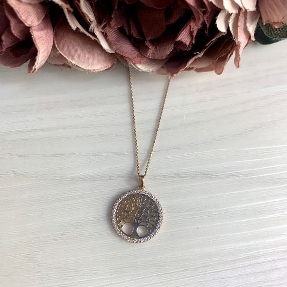 Золота підвіска з фіанітами 0.45ct