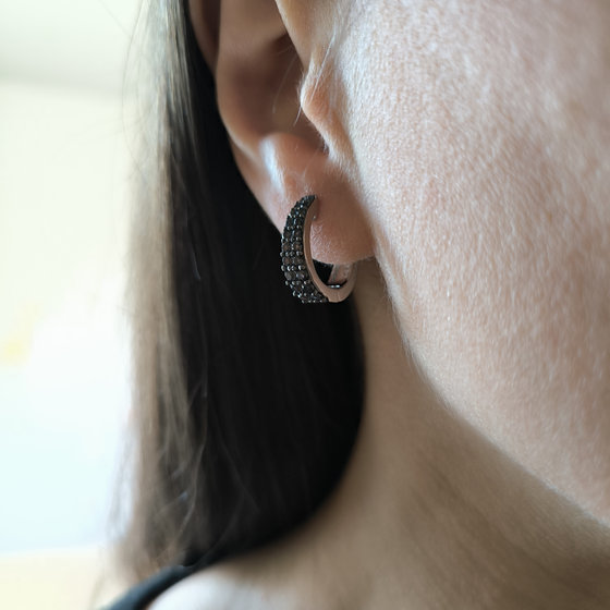 Срібні сережки з фіанітами