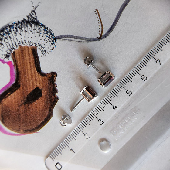 Срібні сережки з гранатом 2.258ct