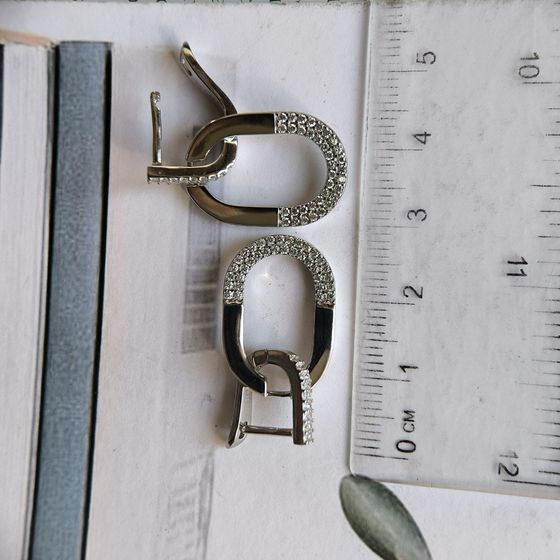 Срібні сережки з фіанітами