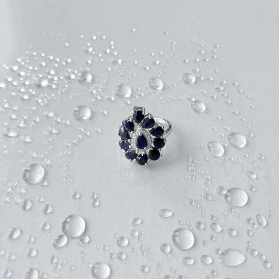 Серебряное кольцо с сапфиром 5.308ct