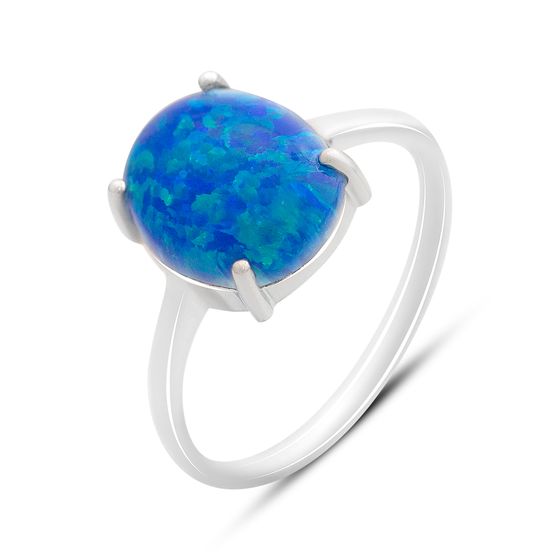 Silver ring with a 2.09-carat opal