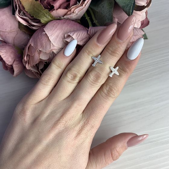 Срібні сережки з фіанітами