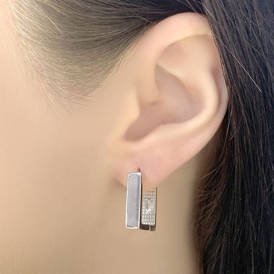 Silver earrings without stones