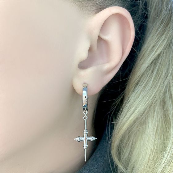 Silver earrings without stones