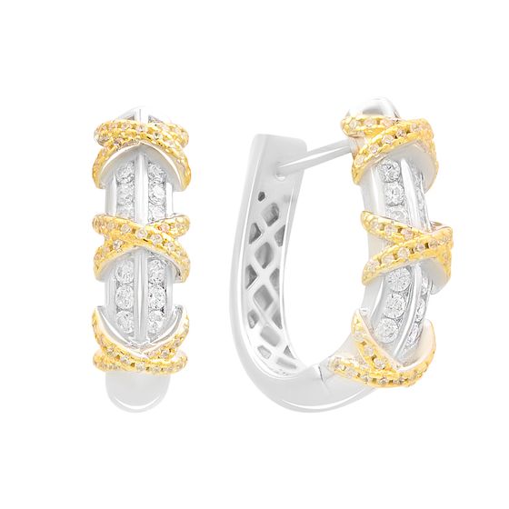 Срібні сережки з фіанітами