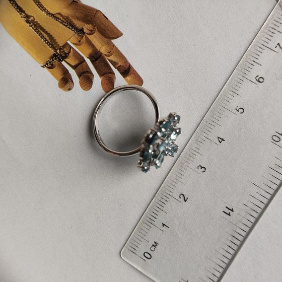 Срібна каблучка з топазом «Лондон Блю», топазом