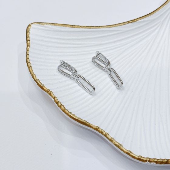 Silver Earrings with Fianites