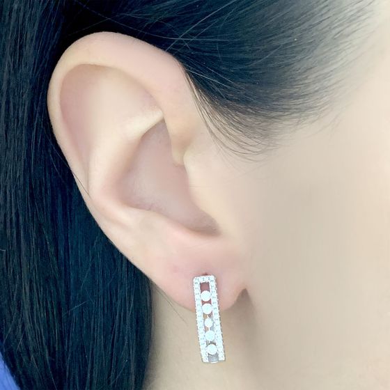 Silver Earrings with Fianites