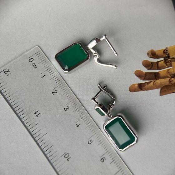 Срібні сережки з агатом 13,205 карата