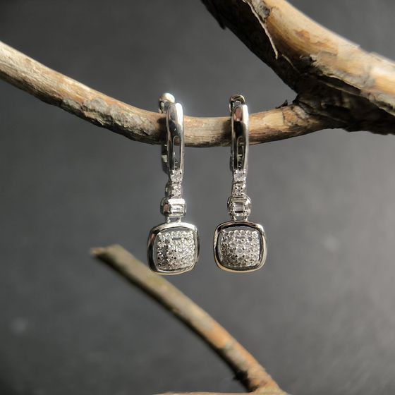Silver Earrings with Fianites