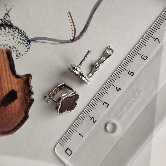 Silver earrings with agate