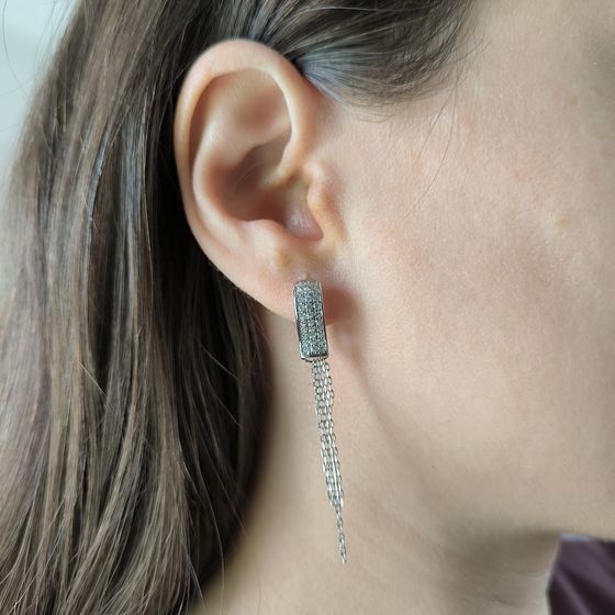 Срібні сережки з фіанітами